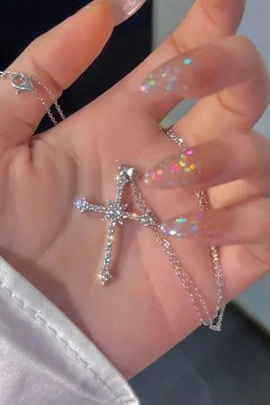 New Style Trends - Regal Pearl Cross Aesthetic Choker - Outfit Ideas
