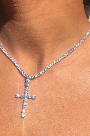 New Style Trends - Regal Pearl Cross Aesthetic Choker - Outfit Ideas