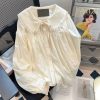 New Style Trends - Retro Lace Whisper Bow-Tie Blouse - Outfit Ideas