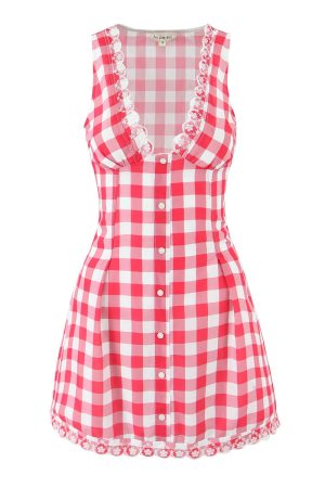 New Style Trends - Retro Strawberry Gingham Doll Dress - Outfit Ideas