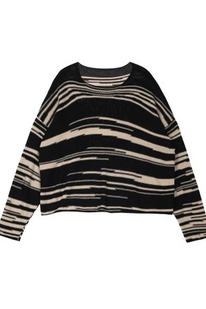New Style Trends - Retro Striped Long Sweater - Outfit Ideas