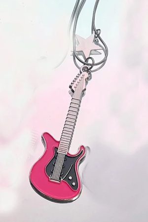 New Style Trends - Rockstar Dream Guitar Y2k Necklace - Outfit Ideas