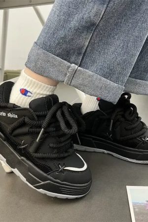New Style Trends - Shadow Pulse Edgy Chunky Sneakers - Outfit Ideas
