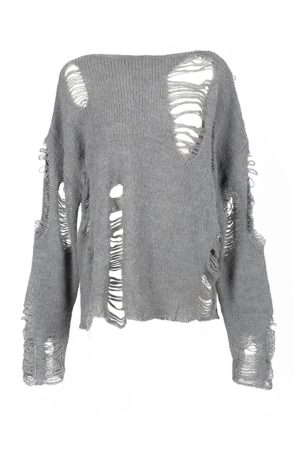 New Style Trends - Shattered Threads Y2k Distressed Sweater - Outfit Ideas