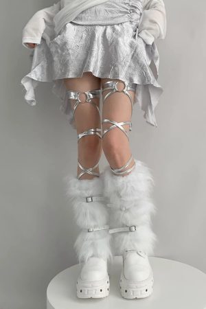 New Style Trends - Silver Orbit Strappy Edgy Leg Ring - Outfit Ideas