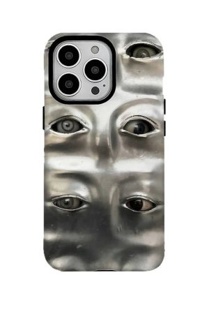 New Style Trends - Silver Sculpted Eyes iPhone Case - Outfit Ideas