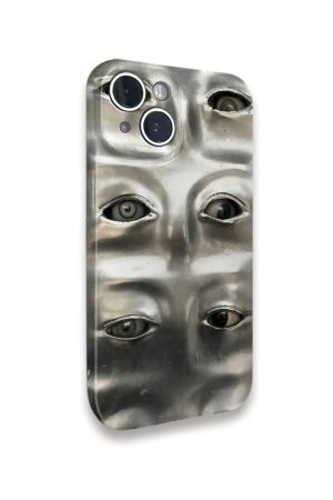 New Style Trends - Silver Sculpted Eyes iPhone Case - Outfit Ideas