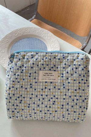 New Style Trends - Soft Checkered Coquette Makeup Bag - Outfit Ideas