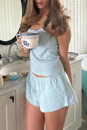 New Style Trends - Soft Sky Coquette Pajama Set - Outfit Ideas