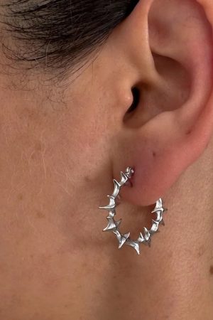 New Style Trends - Spiked Crown Edgy Earrings - Outfit Ideas