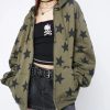 New Style Trends - Star Print Sweatshirt Jacket - Outfit Ideas