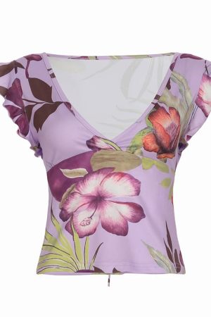 New Style Trends - Violet Heat Floral Coquette Top - Outfit Ideas