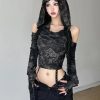New Style Trends - Witchcore Cold Shoulder Alt Hoodie - Outfit Ideas