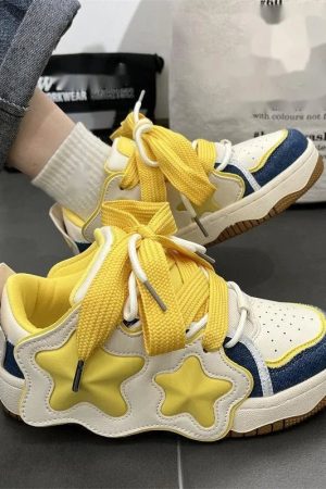 New Style Trends - Y2k Kawaii Cosmic Glow Star Sneakers - Outfit Ideas