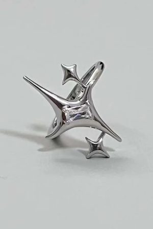 New Style Trends - Y2k Silver Stardust  Ring - Outfit Ideas