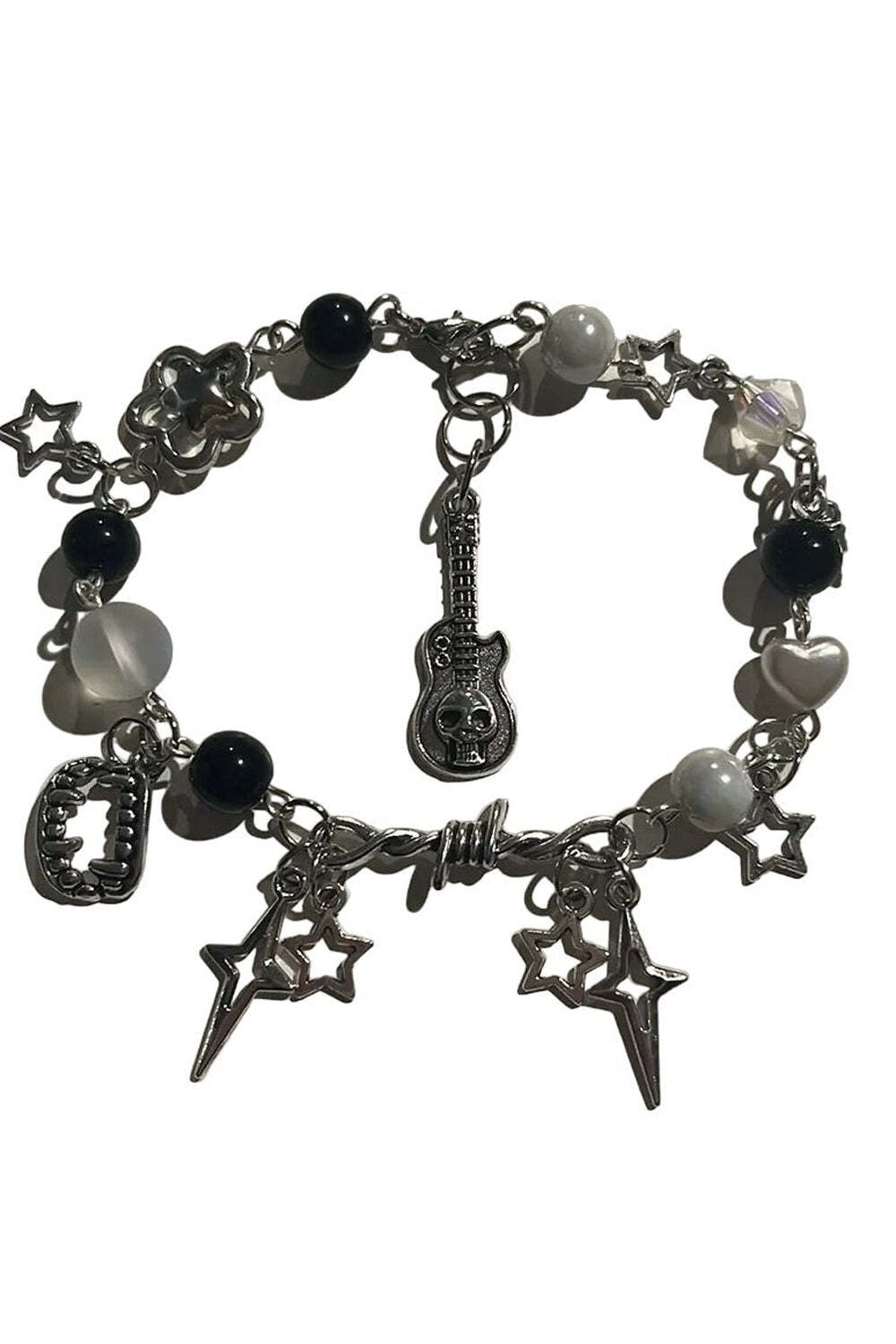 New Style Trends - Y2k Vampire Tooth Skull Beaded Bracelet - Outfit Ideas