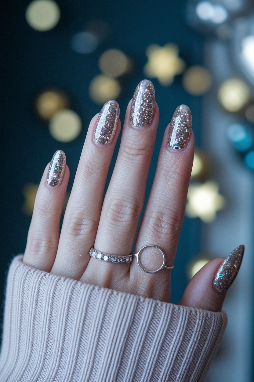 New Years Nails Design Glitter Sparkle for a Glam Finish outfit idea