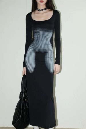 Style Core Aesthetics, New Style Trends - 3D Body Print Maxi Dress