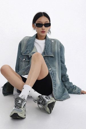 Style Core Aesthetics, New Style Trends - Acubi Asymmetrical Denim Jacket