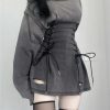 Style Core Aesthetics, New Style Trends - Acubi Smoke Lace Up Mini Dress