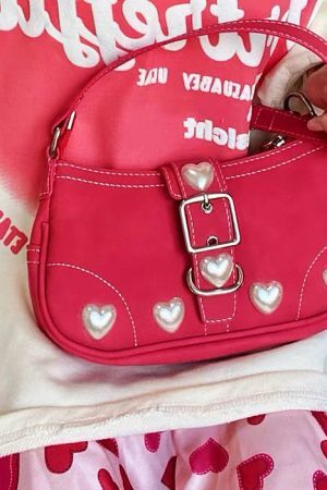Style Core Aesthetics, New Style Trends - Aguela | Sac à épaule perle coeur Y2K