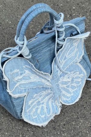 Style Core Aesthetics, New Style Trends - Ariella | Sac Papillon en Denim Y2K