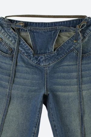 Style Core Aesthetics, New Style Trends - Baddie Cut Out Low Rise Denim Jeans