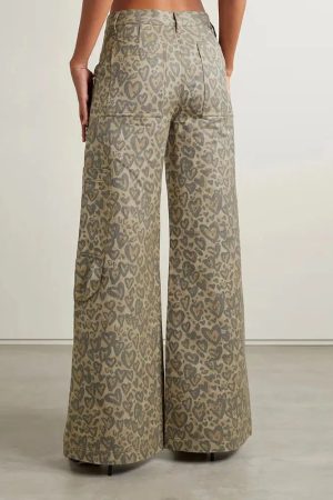 Style Core Aesthetics, New Style Trends - Baddie Leopard Embellished Cut Out Pants