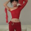 Style Core Aesthetics, New Style Trends - Baddie Rose One Shoulder Mesh Top