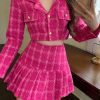 Style Core Aesthetics, New Style Trends - Barbie Crop Jacket & Mini Skirt Two Piece Set