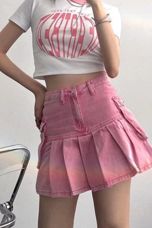 Style Core Aesthetics, New Style Trends - Barbie Pleated Cargo Mini Skirt