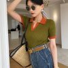 Style Core Aesthetics, New Style Trends - Basic Corduroy Polo Top