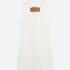 Style Core Aesthetics, New Style Trends - Belted Plunge Neck Mini Dress