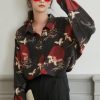 Style Core Aesthetics, New Style Trends - Bird Pattern Long Sleeve Shirt