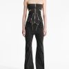 Style Core Aesthetics, New Style Trends - Black Denim Tube Top & Patch Jeans Two Piece Set