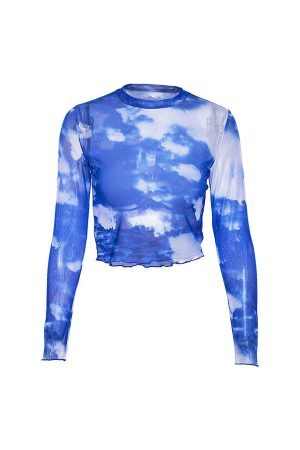 Style Core Aesthetics, New Style Trends - Blue Sky Mesh Top
