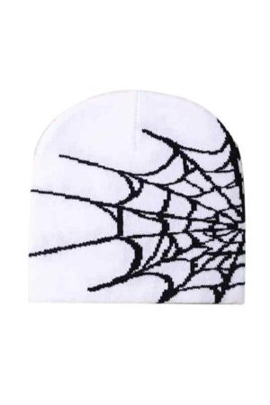 Style Core Aesthetics, New Style Trends - Bonnet à imprimé toile d'araignée