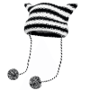 Style Core Aesthetics, New Style Trends - Bonnet Tricoté Rayé Détail Corne