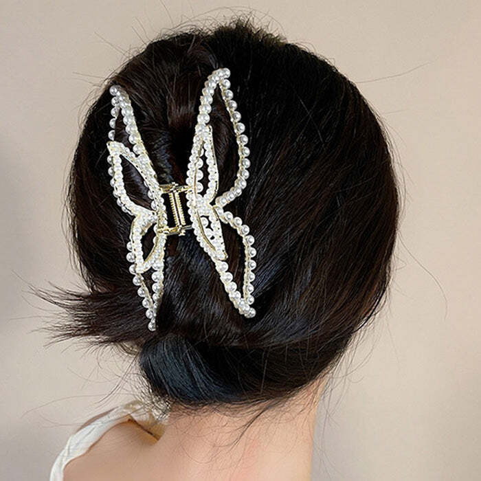 Style Core Aesthetics, New Style Trends - Butterfly Pearl Hair Claw