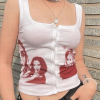Style Core Aesthetics, New Style Trends - Button Front Ribbed Cropped Tank Top
