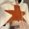 Style Core Aesthetics, New Style Trends - Cardigan ample court à capuche étoilé