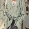 Style Core Aesthetics, New Style Trends - Cardigan ample imprimé à col en V et fermeture éclair