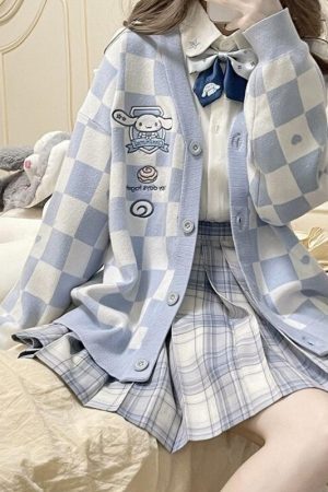 Style Core Aesthetics, New Style Trends - Cinnamoroll Buttoned Blue Cardigan