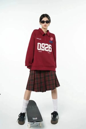 Style Core Aesthetics, New Style Trends - College Style A-Line Skater Midi Skirt