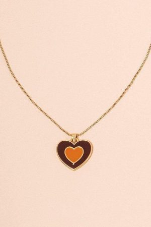 Style Core Aesthetics, New Style Trends - Collier pendentif en forme de cœur dégradé