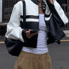 Style Core Aesthetics, New Style Trends - Contrast Pu Leather Cropped Moto Jacket