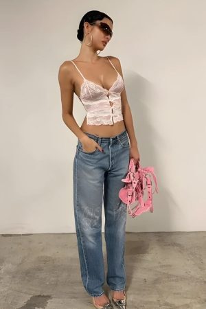 Style Core Aesthetics, New Style Trends - Coquette Bow Backless Lace Top
