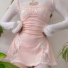 Style Core Aesthetics, New Style Trends - Coquette Lace Slit Mini Dress