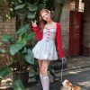 Style Core Aesthetics, New Style Trends - Coquette Mini Dress With Cardigan