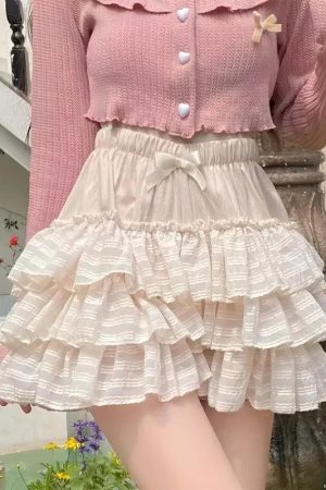 Style Core Aesthetics, New Style Trends - Coquette Ruffle Mini Skirt